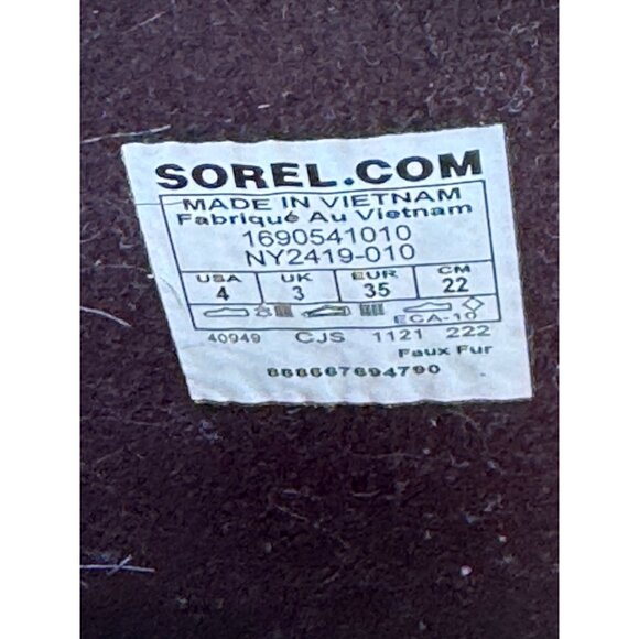 Girl’s Sorel Waterproof Faux Fur Winter Boots Size 4 Black - Picture 4 of 12